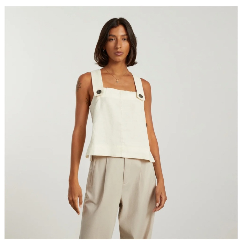 Everlane The Apron Linen Tank - Canvas
